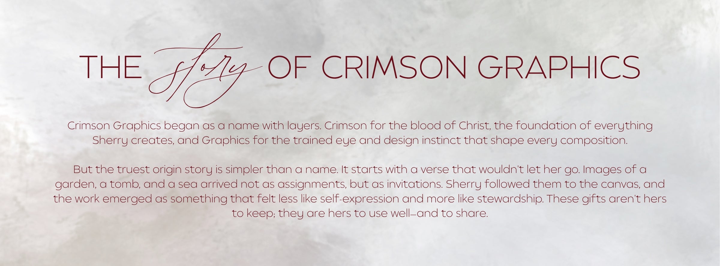 Text about Crimson Graphics on a light background